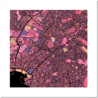 Athens Map Pattern in Purple & Pink Posters and Art